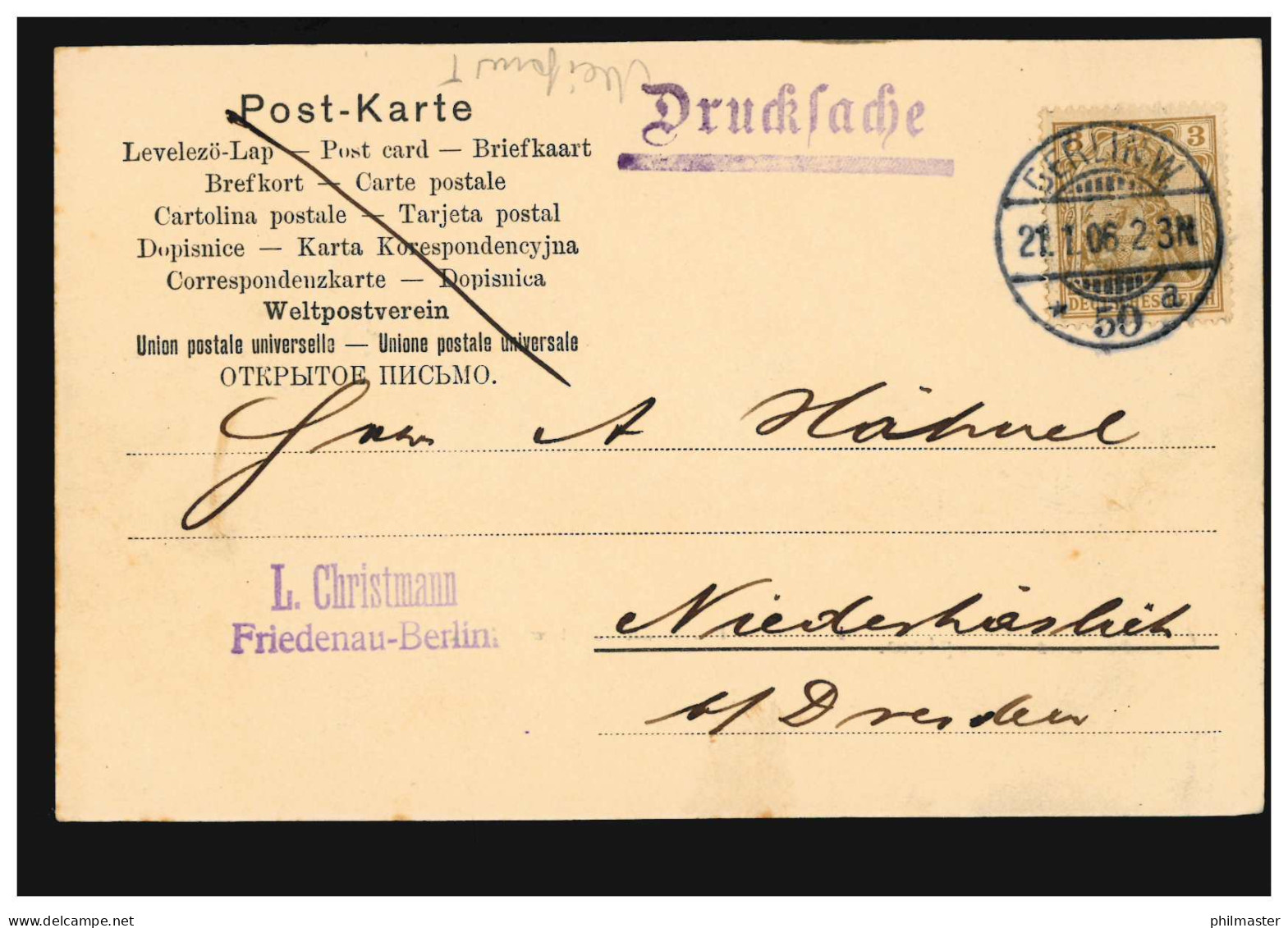 AK Gruss Aus Treptow: Partie Im Treptower Park, BERLIN W. 50 A 21.1.1906  - Sonstige & Ohne Zuordnung