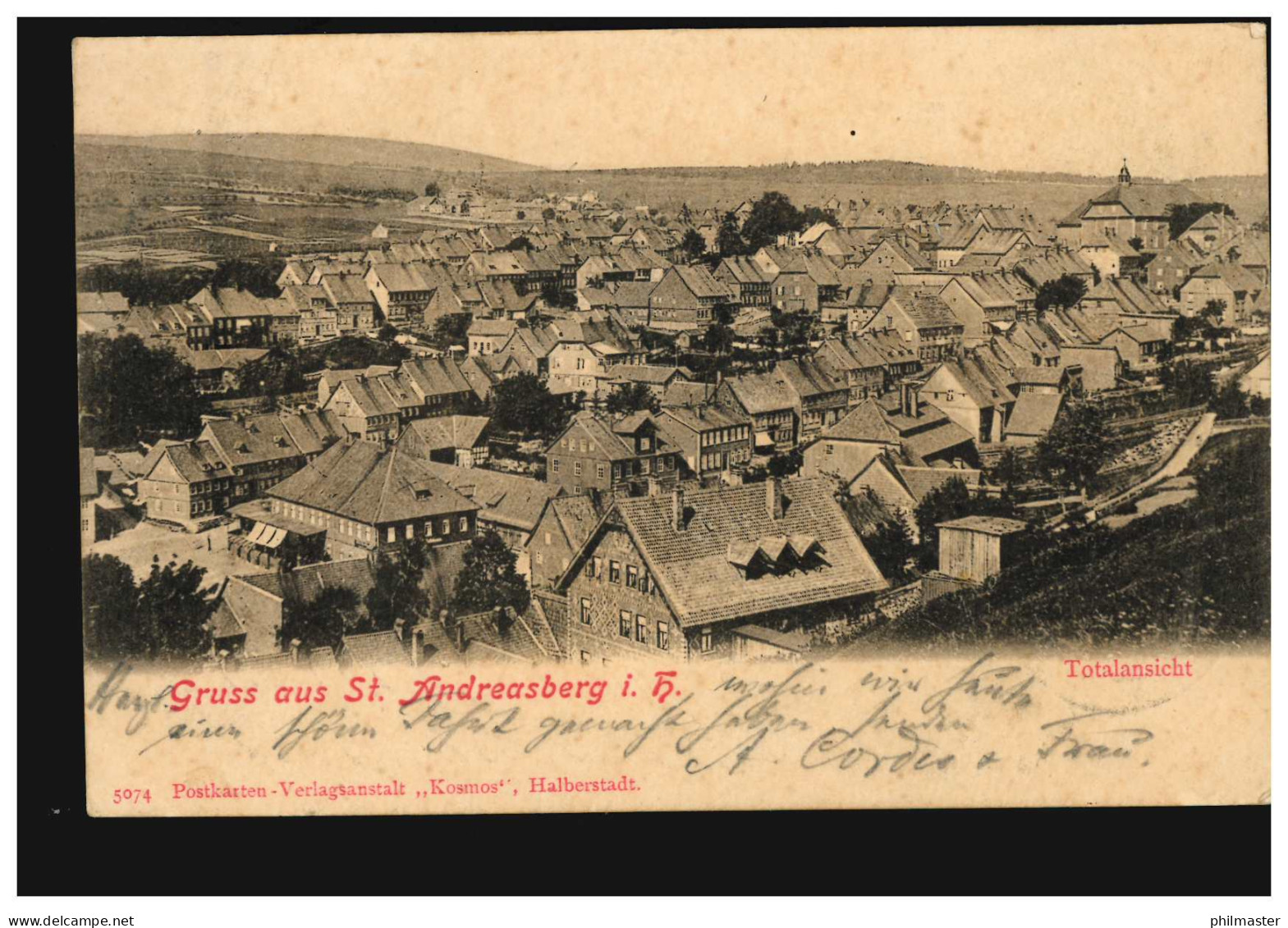 AK Gruss Aus Sankt Andreasberg Im Harz - Panorama, 25.5.1905 Nach DORUM 26.5.05 - Autres & Non Classés
