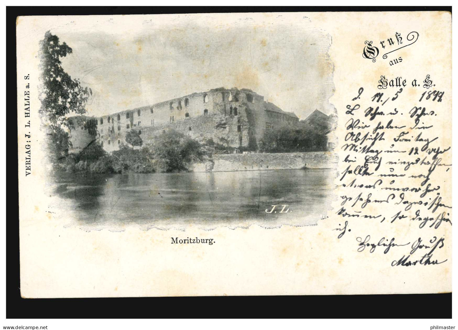 AK Gruß Aus Halle/Saale: Moritzburg, 18.5.1899 Nach WESTERHÜSEN (ELBE) 28.6.99 - Sonstige & Ohne Zuordnung