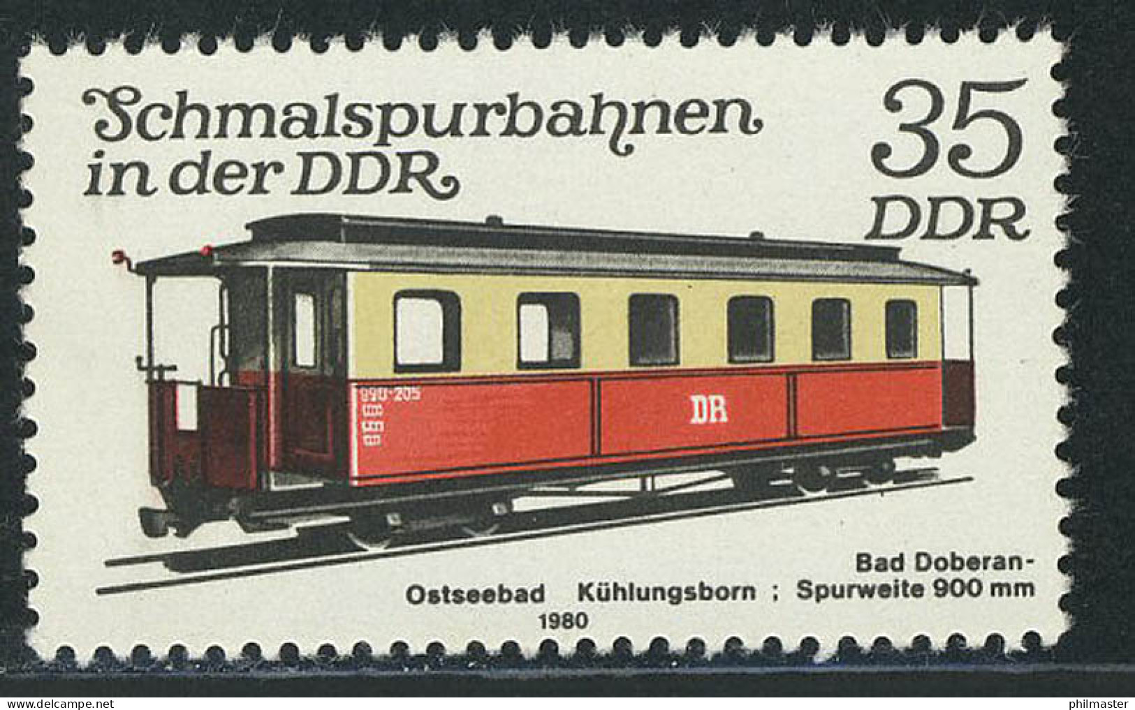 2565 Schmalspurbahnen 35 Pf Personenwagen ** - Unused Stamps