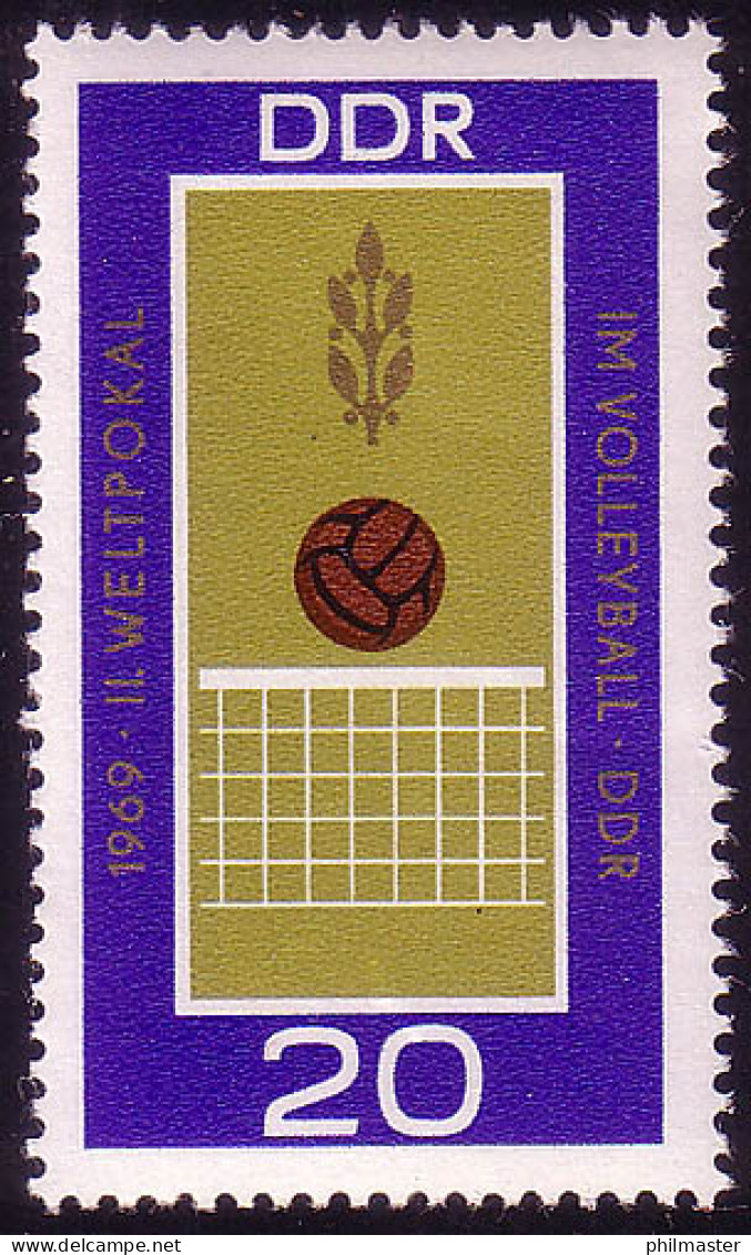 1493 Volleyball-Weltpokal Netz 20 Pf ** - Unused Stamps