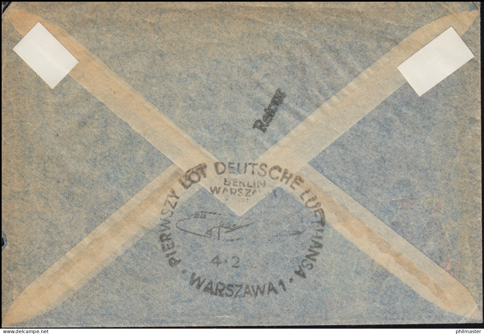 Erstflug Lufthansa Der DDR Berlin-Warschau Lp.-Brief 512-515 BERLIN 4.2.1956 - Erst- U. Sonderflugbriefe