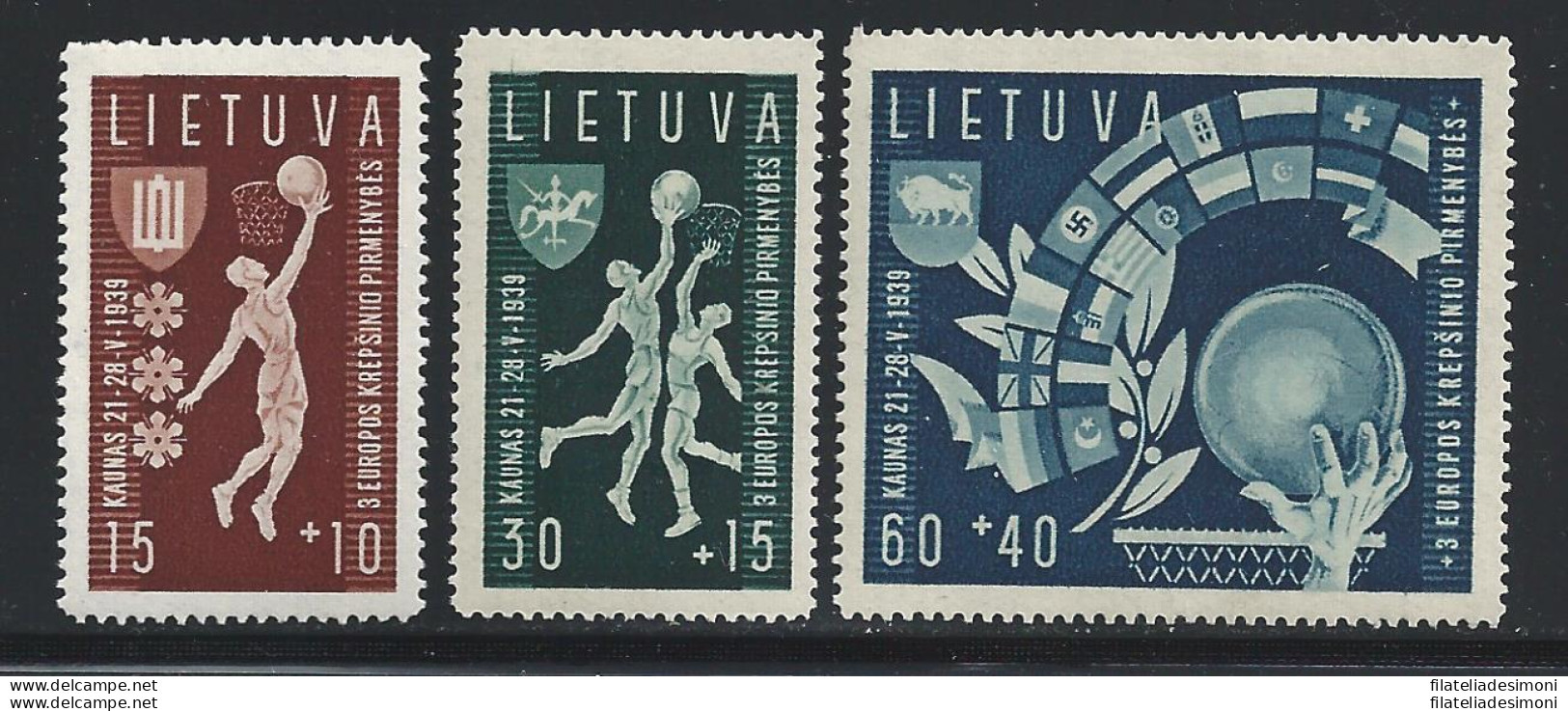 1939 Lituania - N. 370/372 3 Valori MNH/** - Altri & Non Classificati