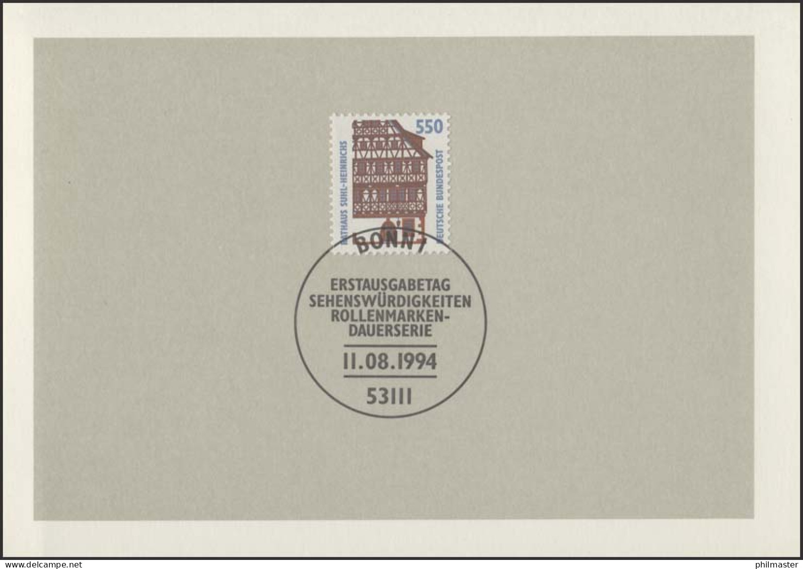 MinKa 25/1994 SWK Rathaus Suhl-Heinrichs, 550 Pf. - Other & Unclassified