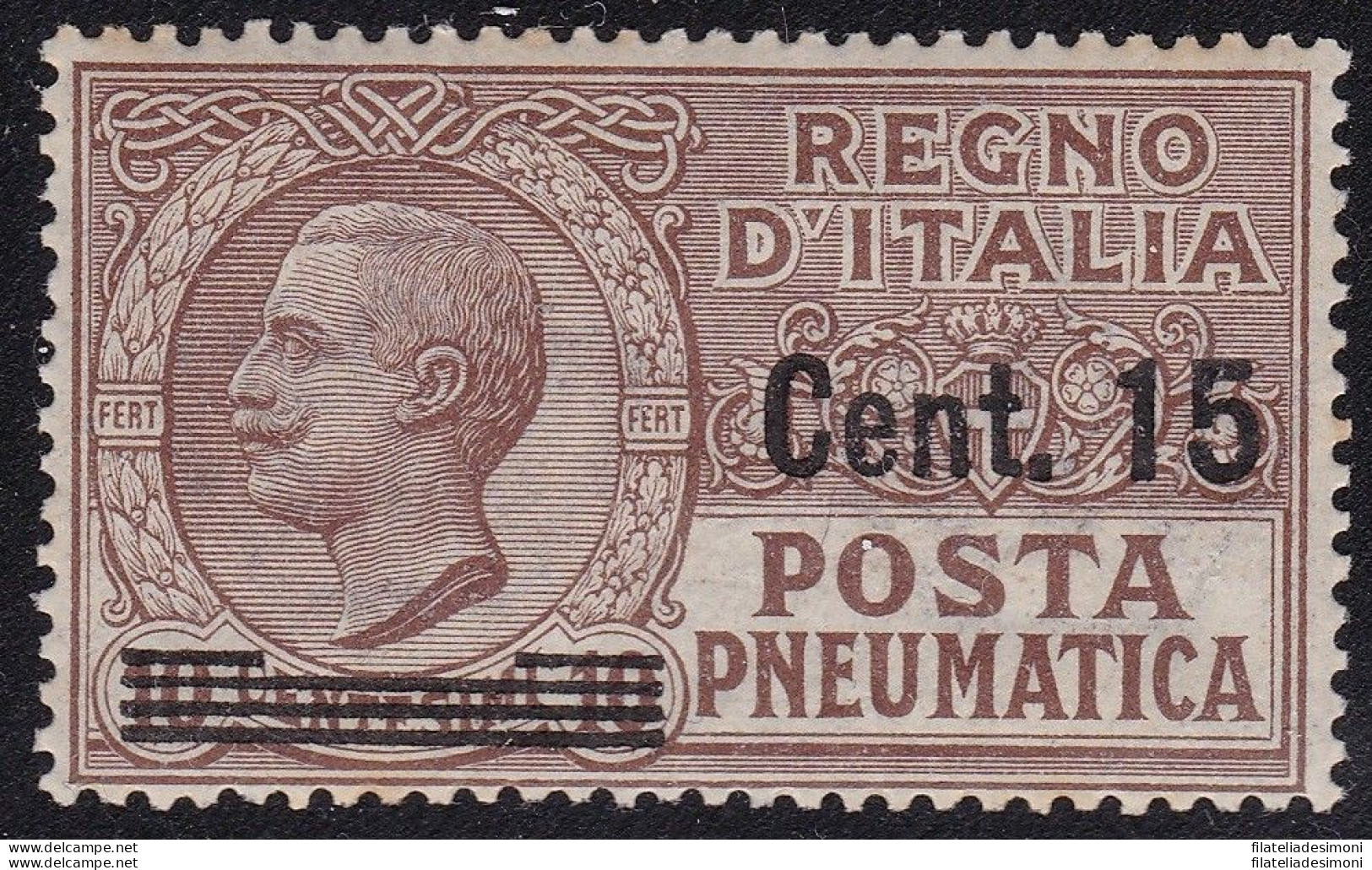 1924-25 Italia - Regno , Posta Pneumatica, N° 4l  MNH** DECALCO DELLA SOVRASTAM - Sonstige & Ohne Zuordnung