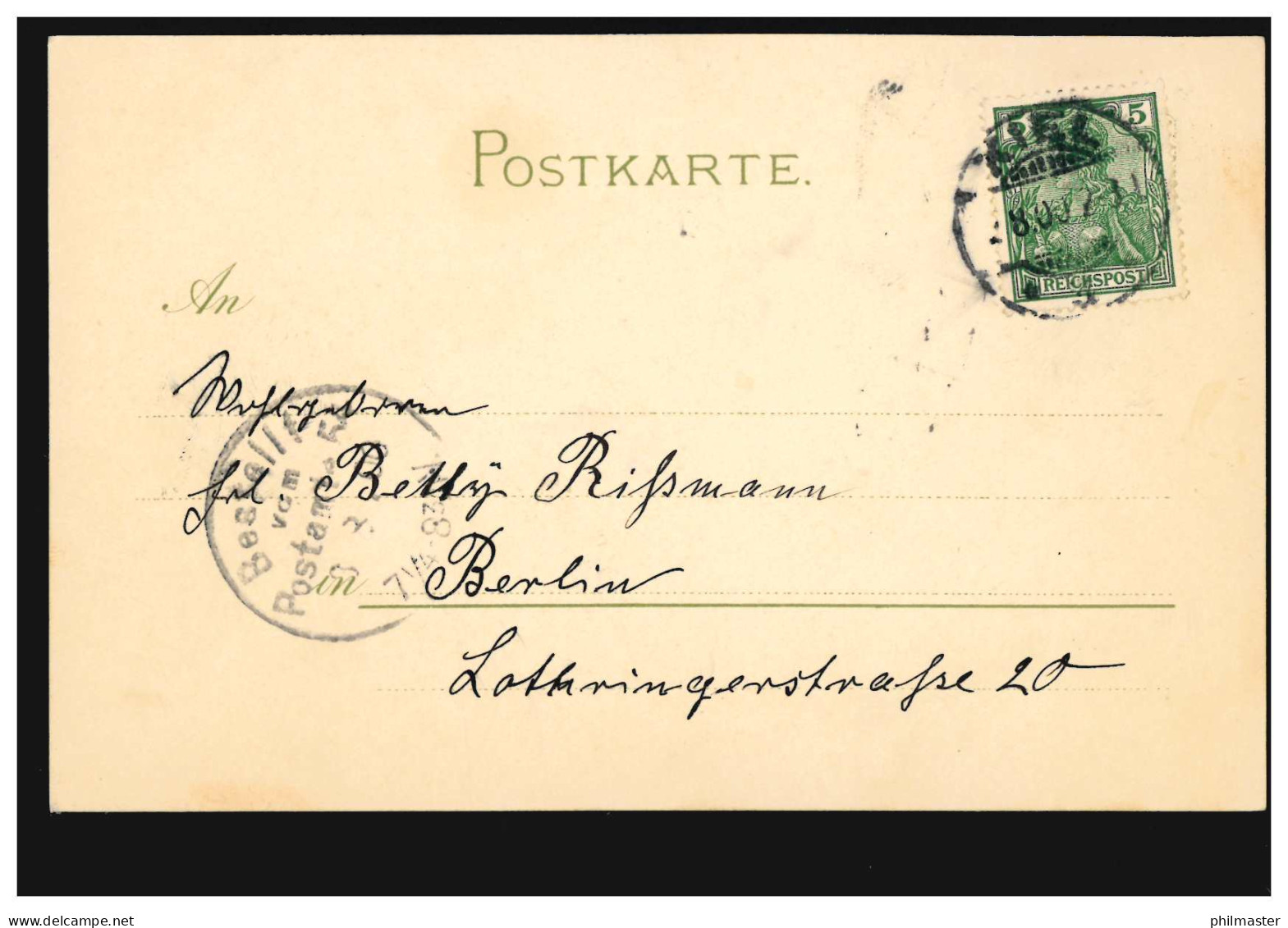 Blumen-AK Veilchen, KIEL 2.8.1900 Nach BERLIN Bestellt Vom Postamte 54 - 3.8.00 - Altri & Non Classificati