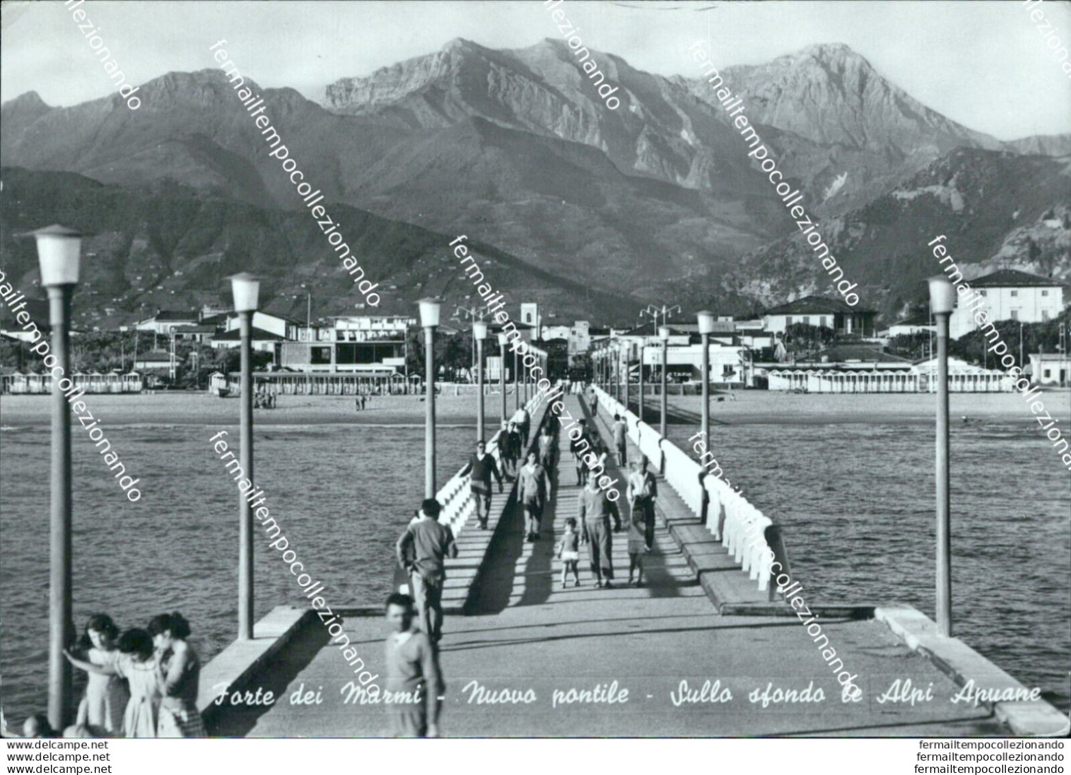 Bn671 Cartolina Forte Dei Marmi Nuovo Pontile Sullo Sfondo Le Alpi Apuane Lucca - Lucca