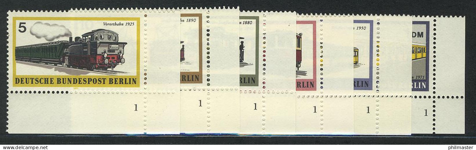 379-384 Schienenfahrzeuge 1971, FN1 Satz ** - Unused Stamps