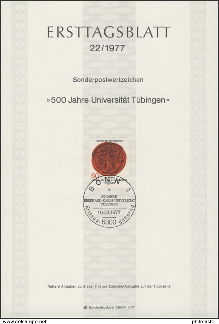 ETB 22/1977 Universität Tübingen - 1974-1980