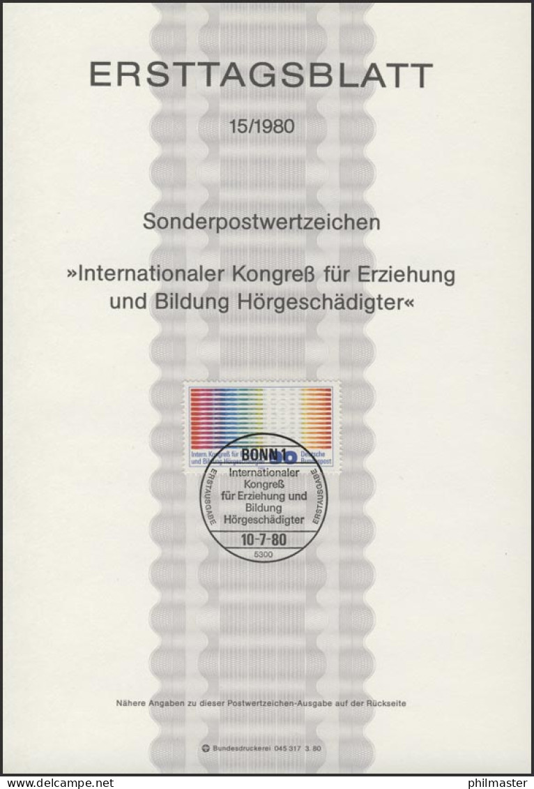 ETB 15/1980 Hörgeschädigte - 1974-1980