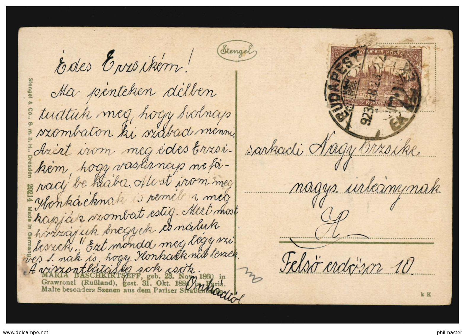 Künstler-Ansichtskarte Marie Bashkirtseff: Die Gassenjungen, BUDAPEST 23.2.1923 - Unclassified