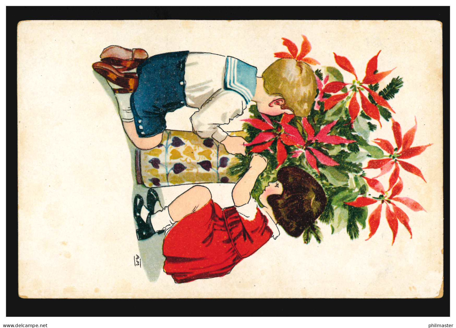 Künstler-Ansichtskarte Eneret: Kinder Bei Der Blumenpflege, Ungebraucht - Unclassified