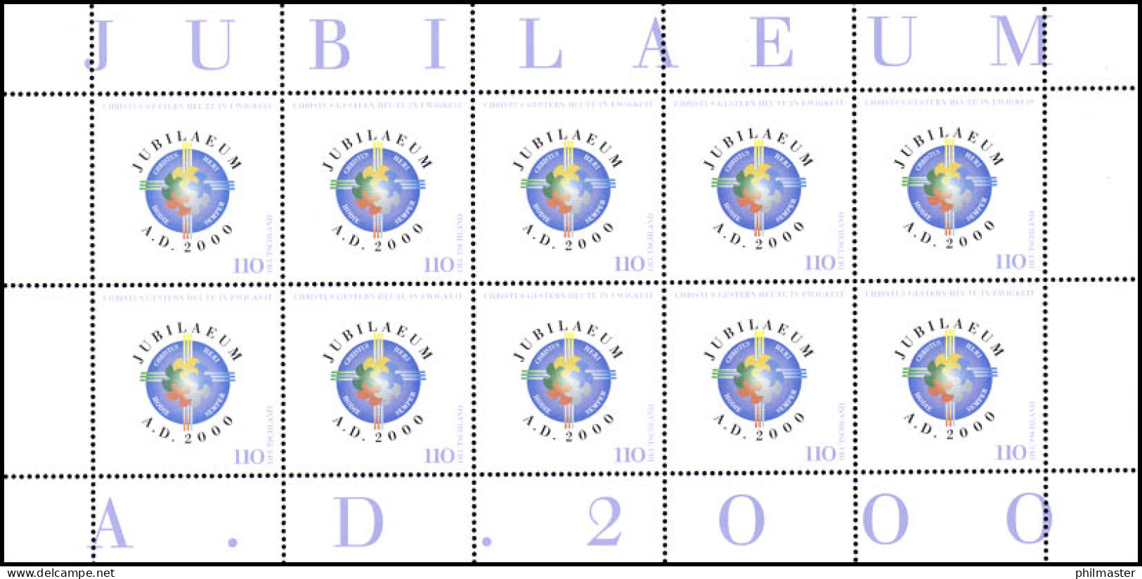 2087 Jubiläum Anno Domini 2000 - 10er-Bogen ** - 1991-2000