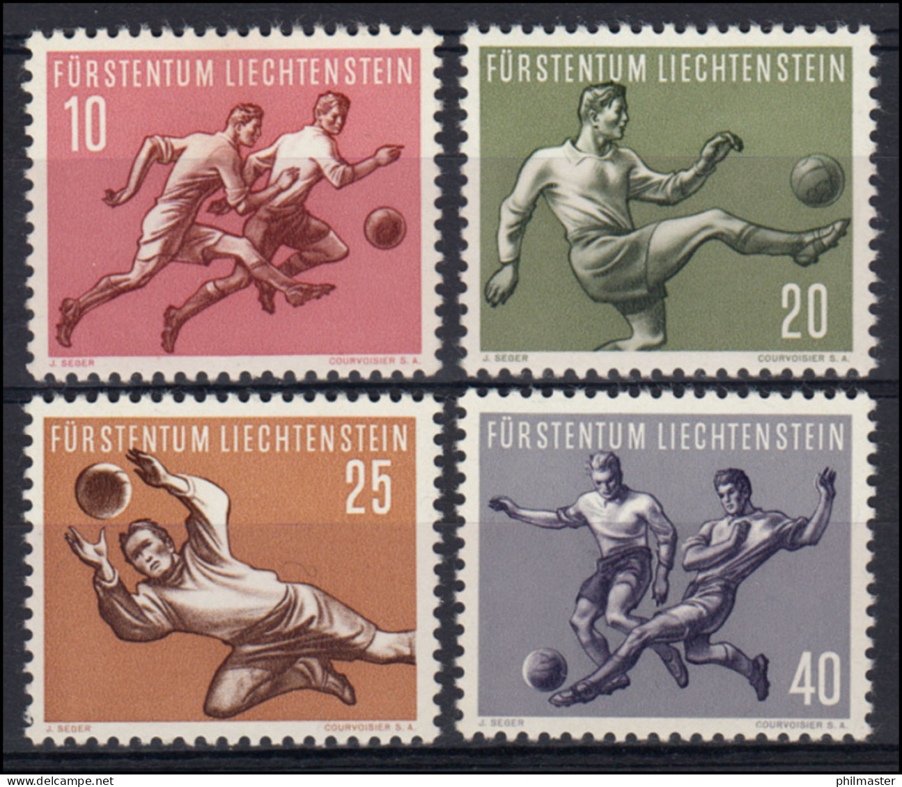 322-325 Fußball-WM Bern/Schweiz 1954, Vier Werte Komplett, Sauber Postfrisch ** - Neufs