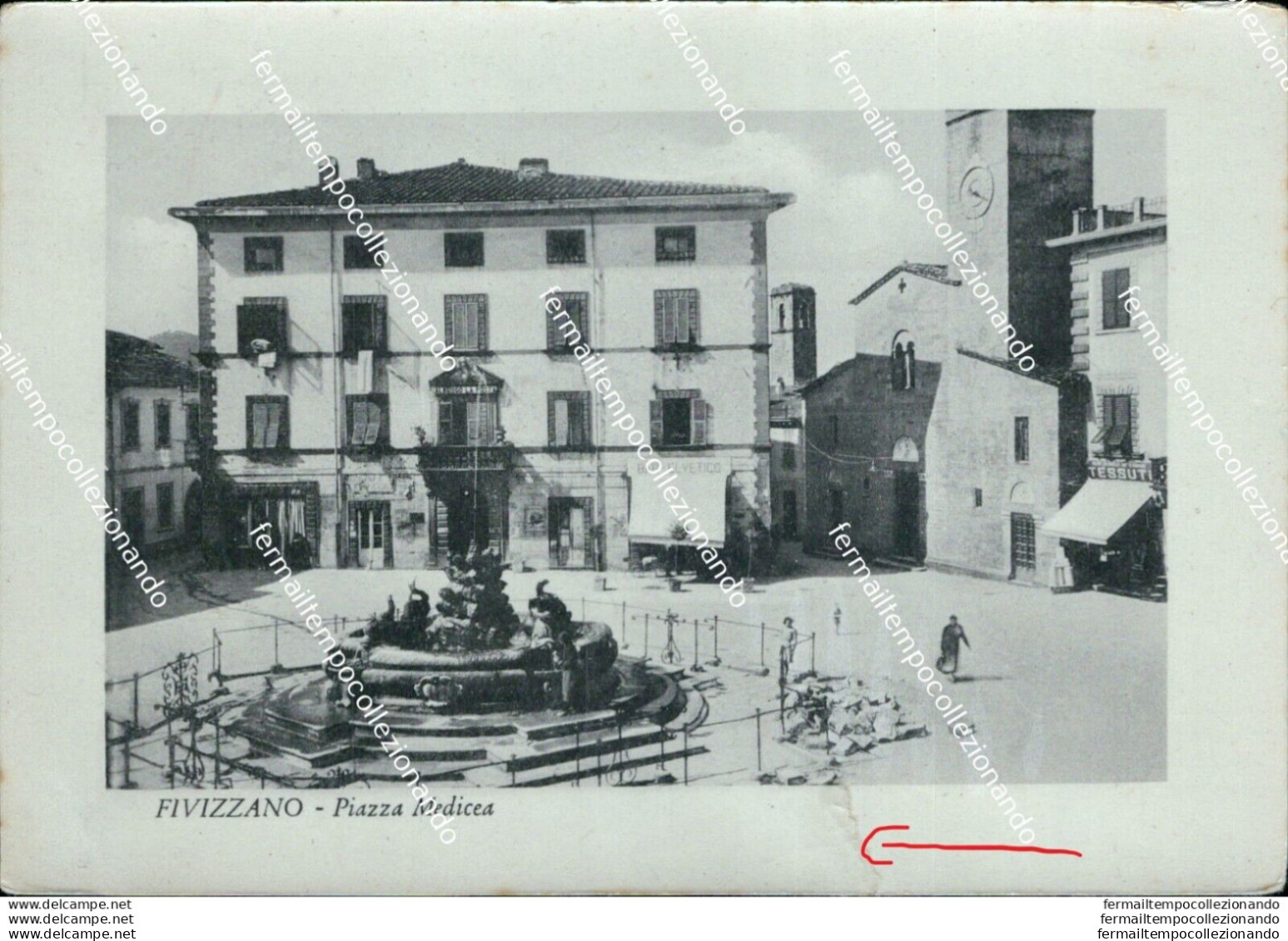 Bf513 Cartolina Fivizzano Piazza Medicea Provincia Di Massa - Massa