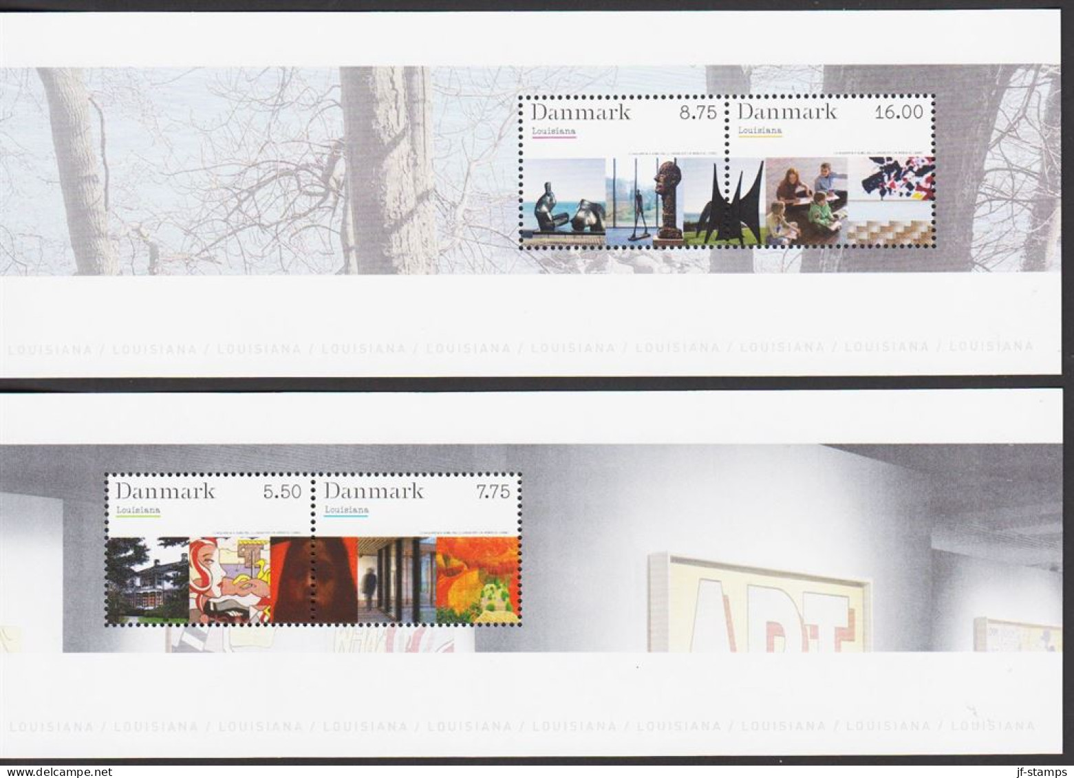 2008. DANMARK. Louisiana Complete Set In Two Small Sheets Never Hinged.  (Michel 1497-1500) - JF544431 - Unused Stamps