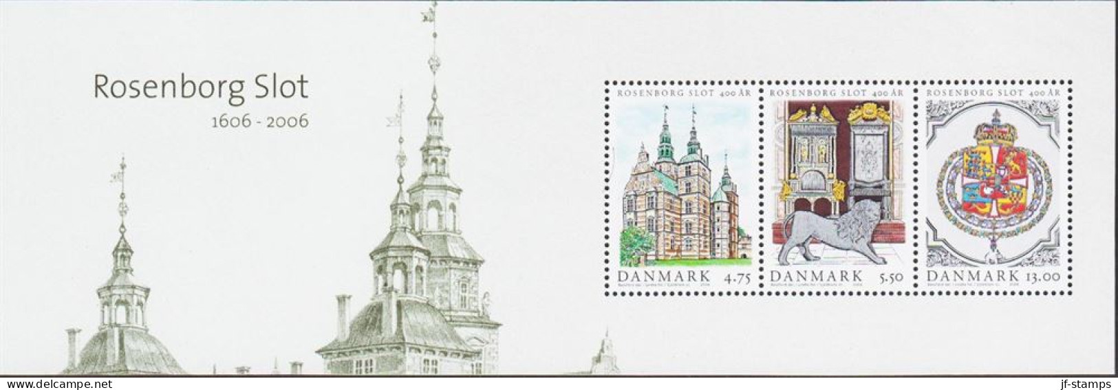 2006. DANMARK. Rosenborg Slot Complete Set In One Small Sheet Never Hinged.  (Michel 1428-1430) - JF544436 - Unused Stamps