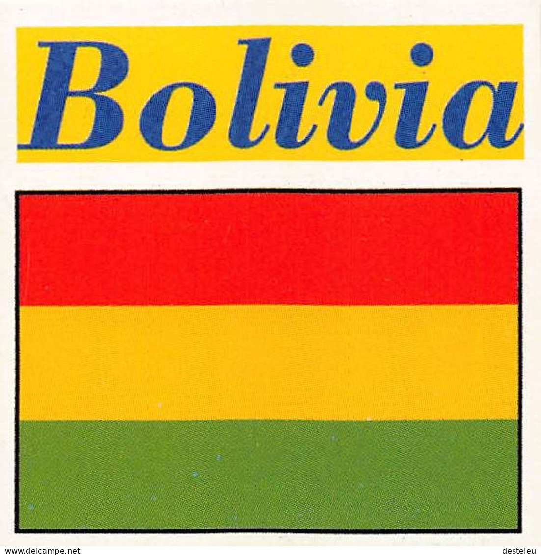 Flag Chromo -  Bolivia - 5 X 5 Cm - Otros & Sin Clasificación