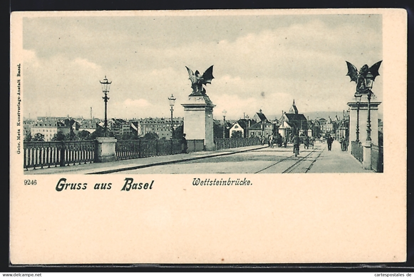 AK Basel, Partie Auf Der Wettsteinbrücke  - Bazel