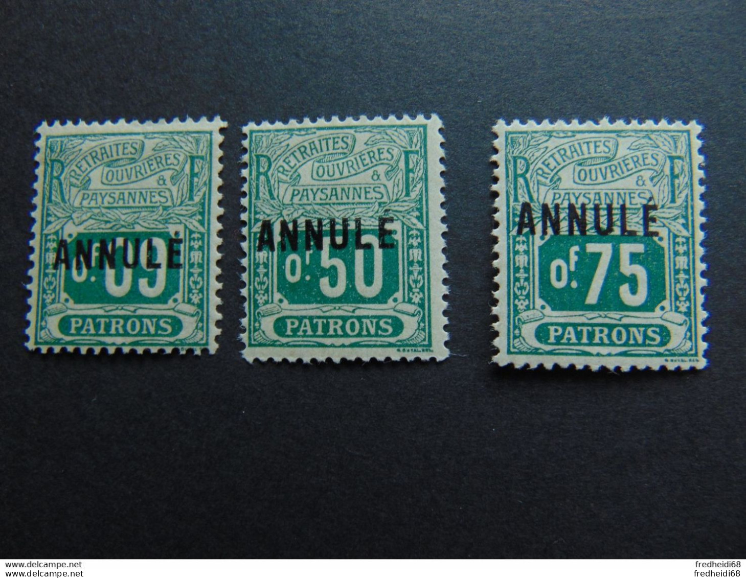 Magnifique Lot De Timbres De Sécurité Sociale Pour Patrons Surchargés ANNULE Pour Les Cours D'instructions - Timbres