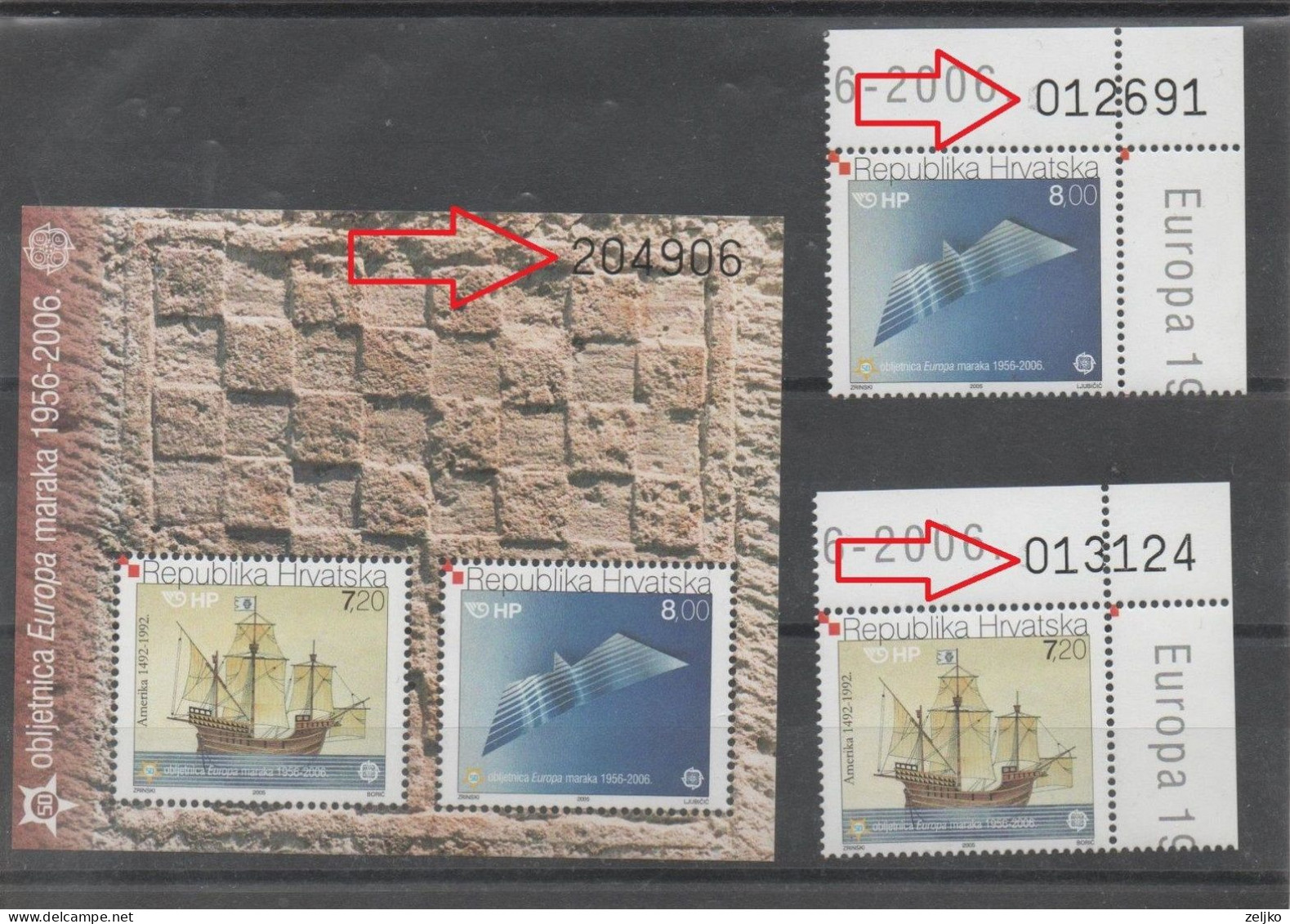 Croatia 2005, MNH, Michel 734 - 735 And Bl 27, Numerated,  Europa 50 Years Of Europa CEPT Issues - Kroatien