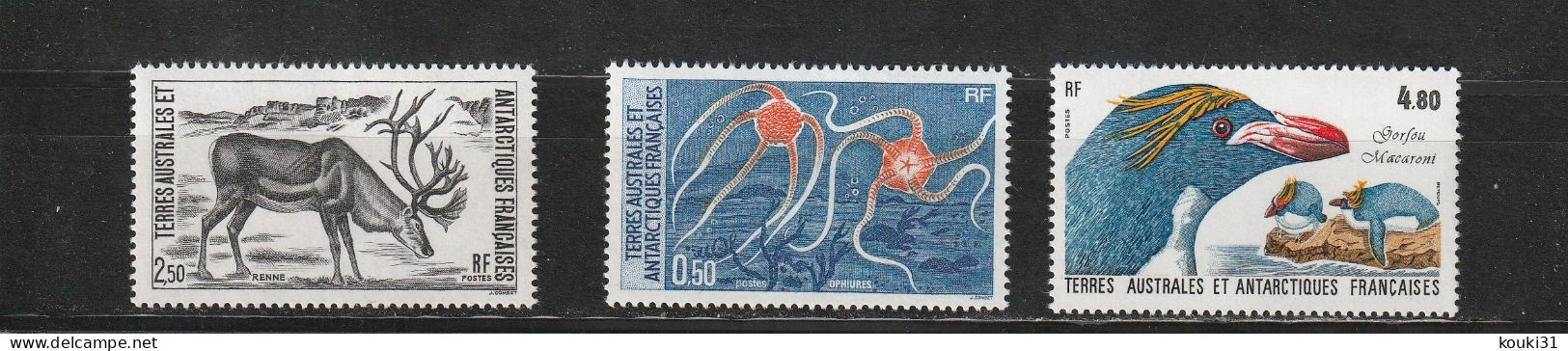 TAAF YT 122/4 ** : Ophiures , Renne , Gorfou Macaroni - 1987 - Unused Stamps