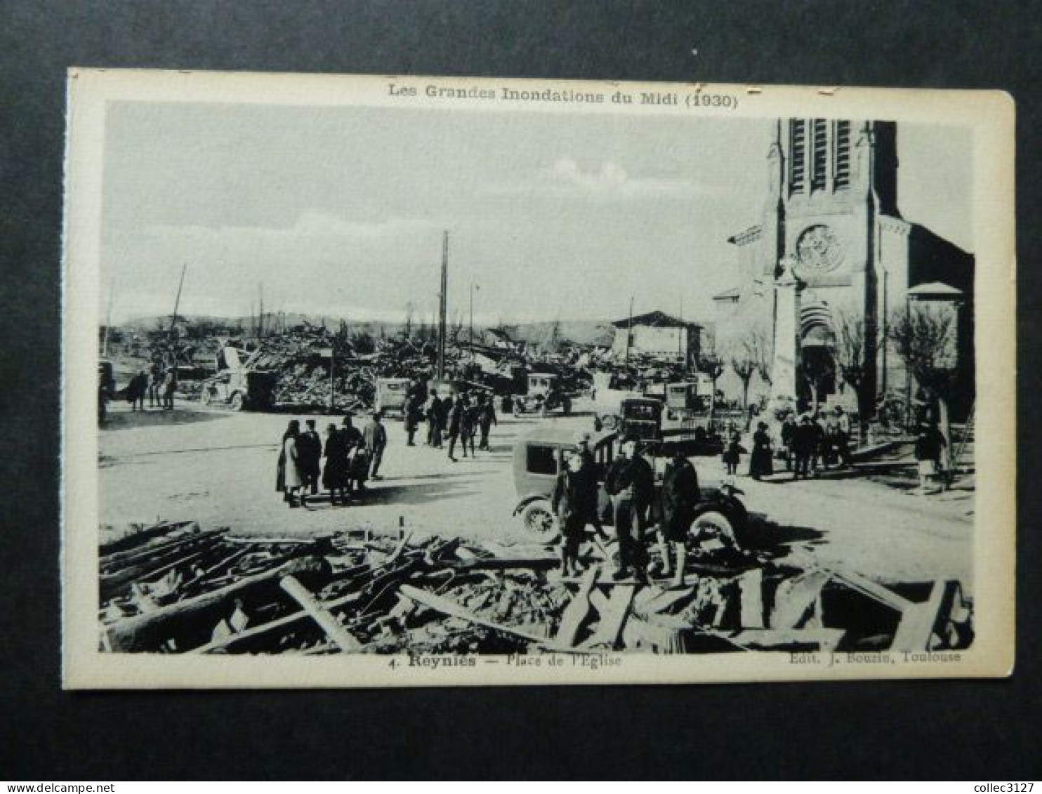 T2  - 82 - Reynies - Place De L'église - Ed. J. Bouzin - Les Grandes Inondations Du Midi (1930) - Labastide Saint Pierre