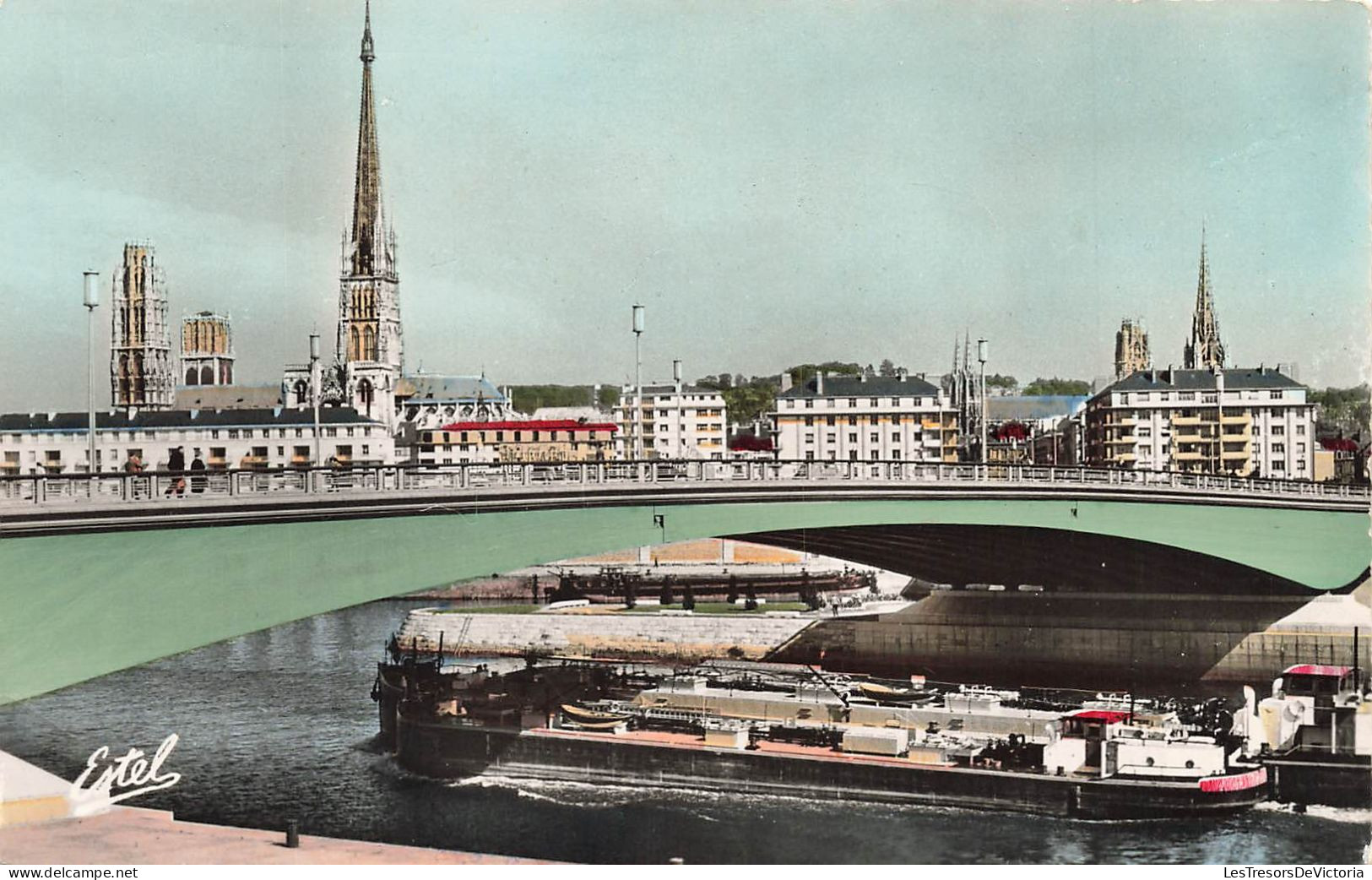 FRANCE - Rouen - Vue Sur Le Pont Corneille Et La Cathédrale - Colorisé - Carte Postale Ancienne - Rouen