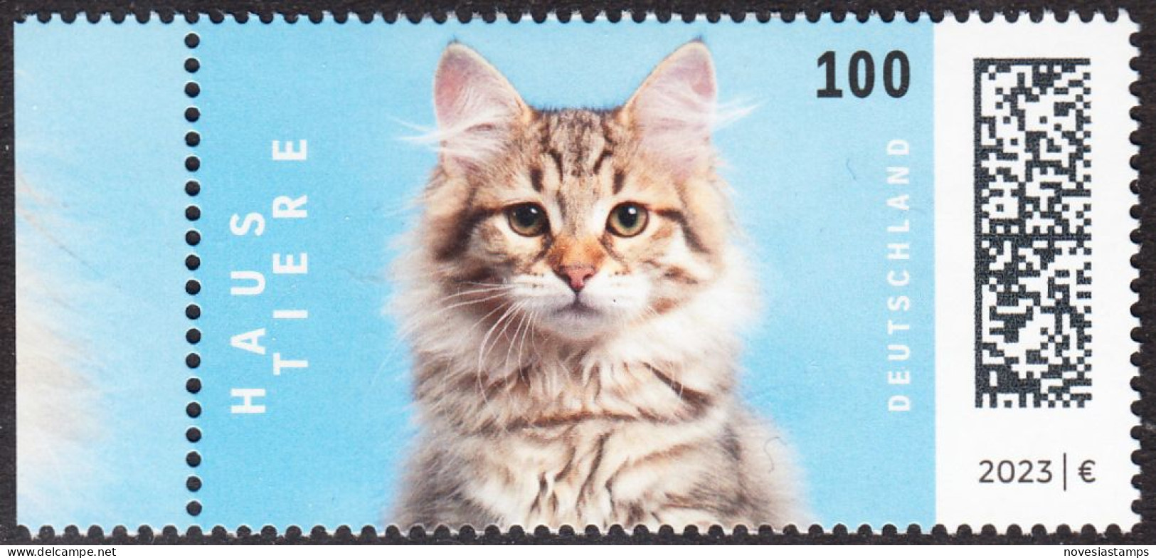 !a! GERMANY 2023 Mi. 3748 MNH SINGLE W/ Left Margin (a) - Pets: Cats - Ungebraucht