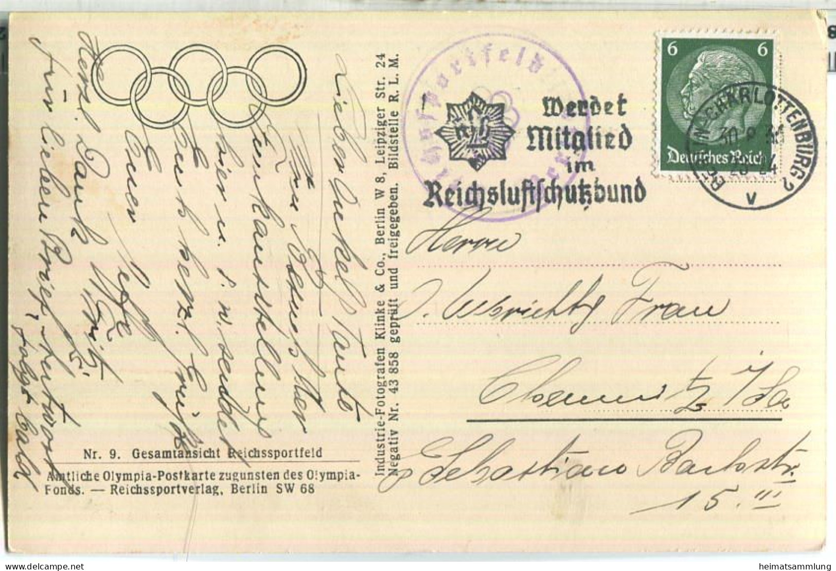 Berlin - Reichssportfeld - Foto-Ansichtskarte - Verlag Klinke & Co Berlin - Charlottenburg