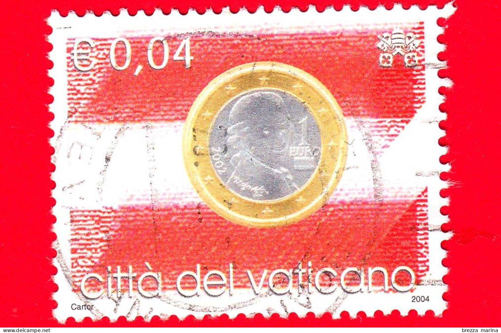VATICANO - Usato - 2004 - Moneta Europea - Austria - 0.04 - Oblitérés