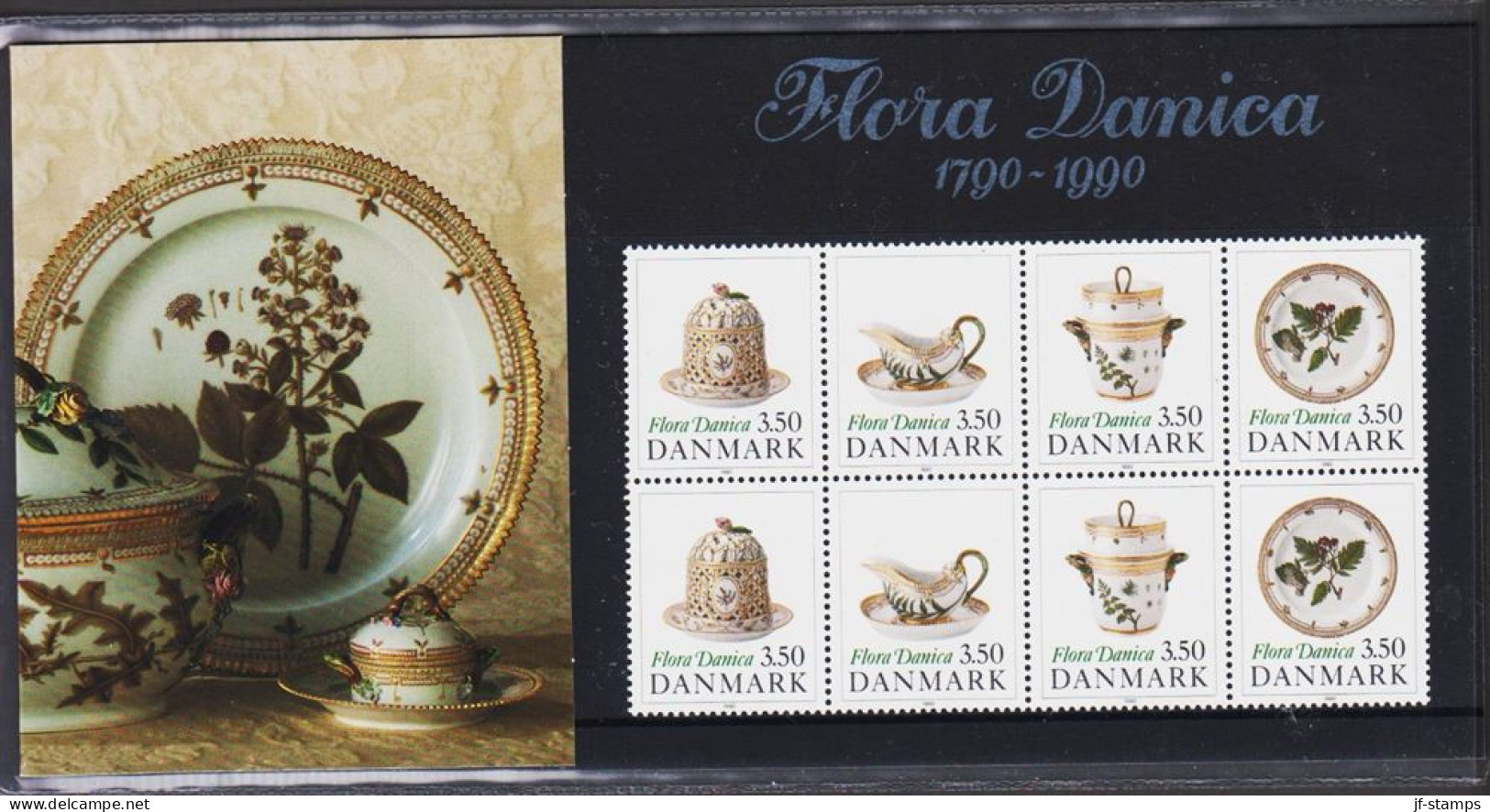 1990. DANMARK. Flora Danica 8-block In Official Folder Never Hinged. (Michel 977-980) - JF544462 - Nuovi