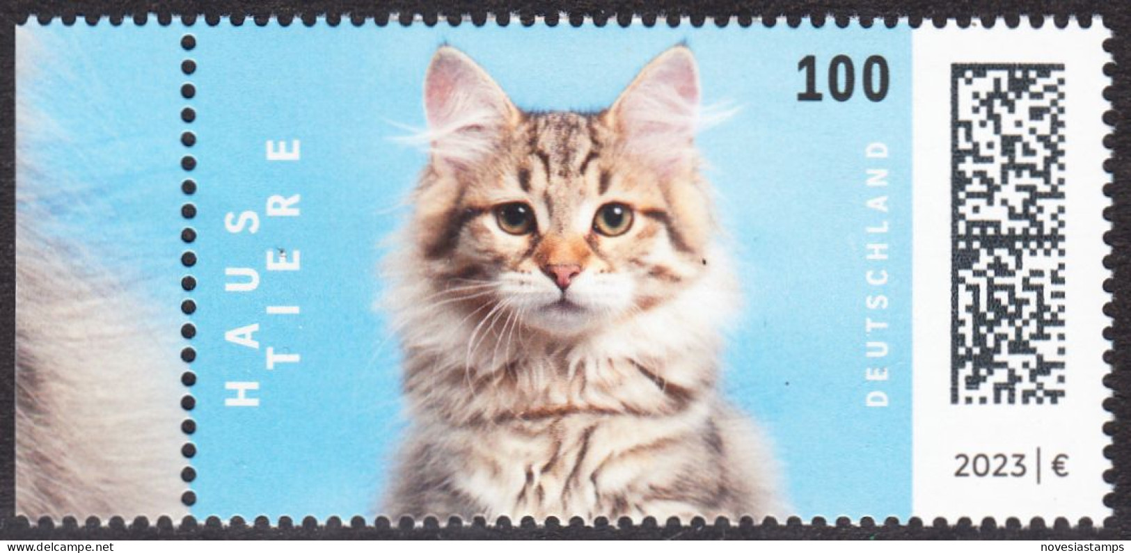 !a! GERMANY 2023 Mi. 3748 MNH SINGLE W/ Left Margin (b) - Pets: Cats - Unused Stamps