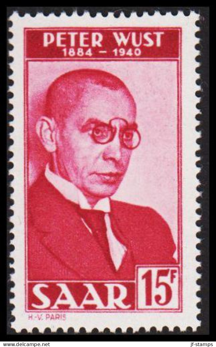 1950. SAAR. PETER WUST 15 F. Never Hinged.  (Michel 290) - JF544465 - Unused Stamps