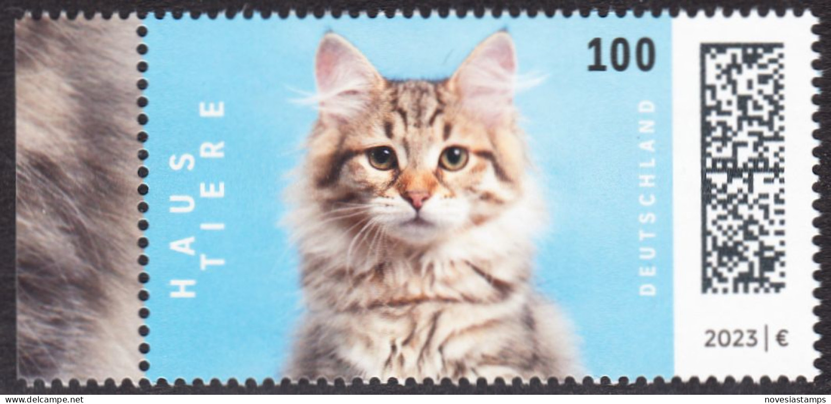 !a! GERMANY 2023 Mi. 3748 MNH SINGLE W/ Left Margin (c) - Pets: Cats - Ungebraucht