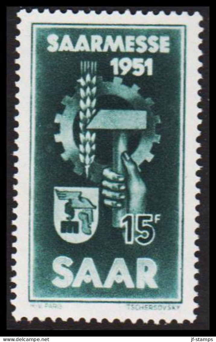 1951. SAAR. SAAR MESSE.  15 Fr. Hinged. (Michel 306) - JF544469 - Ungebraucht