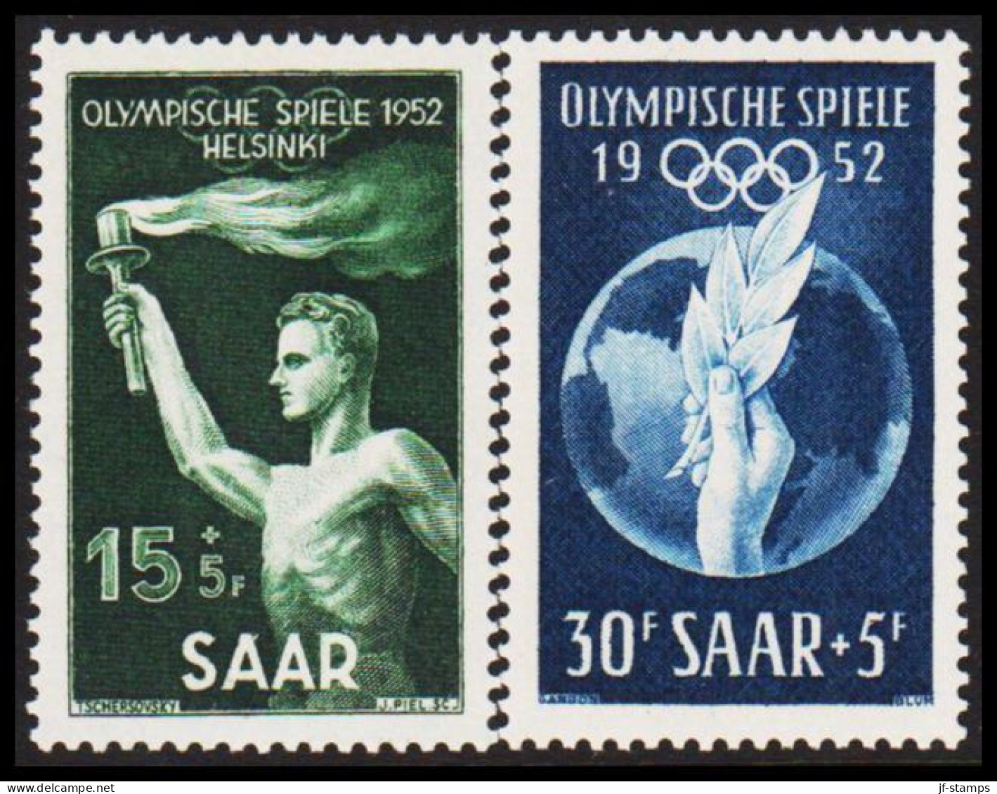 1952. Saar. Olympics Helsinki Complete Set NEVER Hinged. (MICHEL 314-315) - JF544471 - Unused Stamps