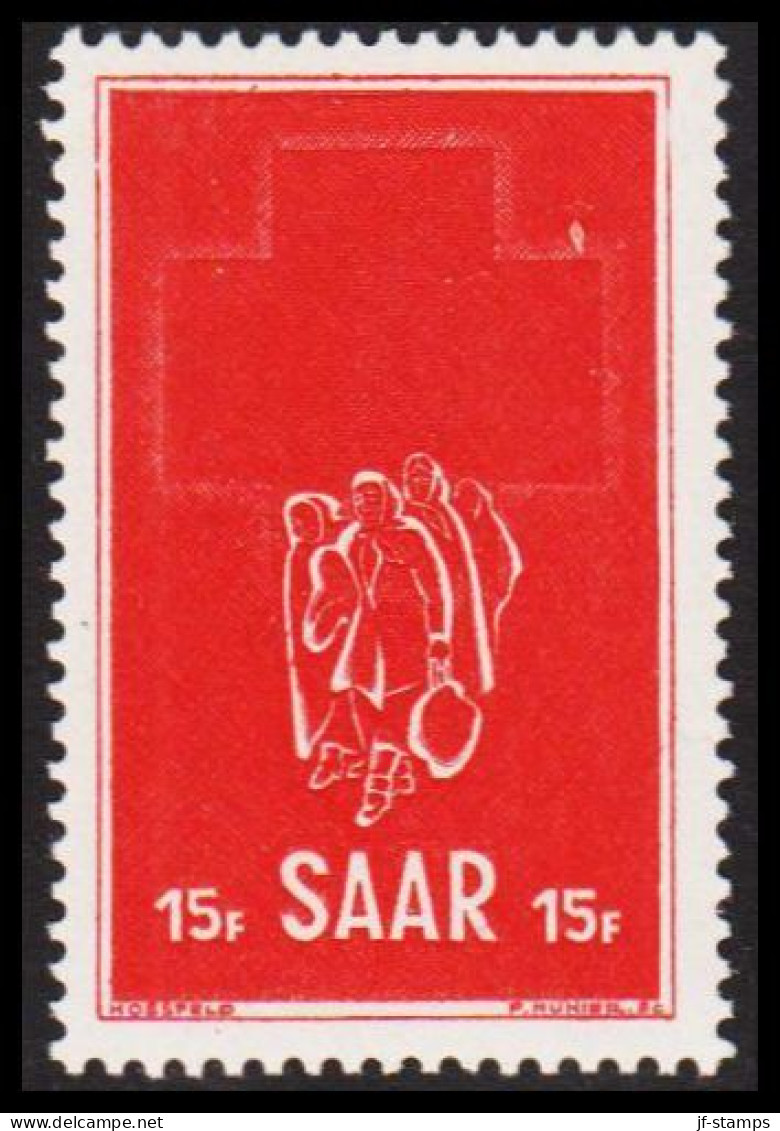 1952. SAAR. RED CROSS.  15 Fr. Never Hinged. (Michel 318) - JF544475 - Ongebruikt