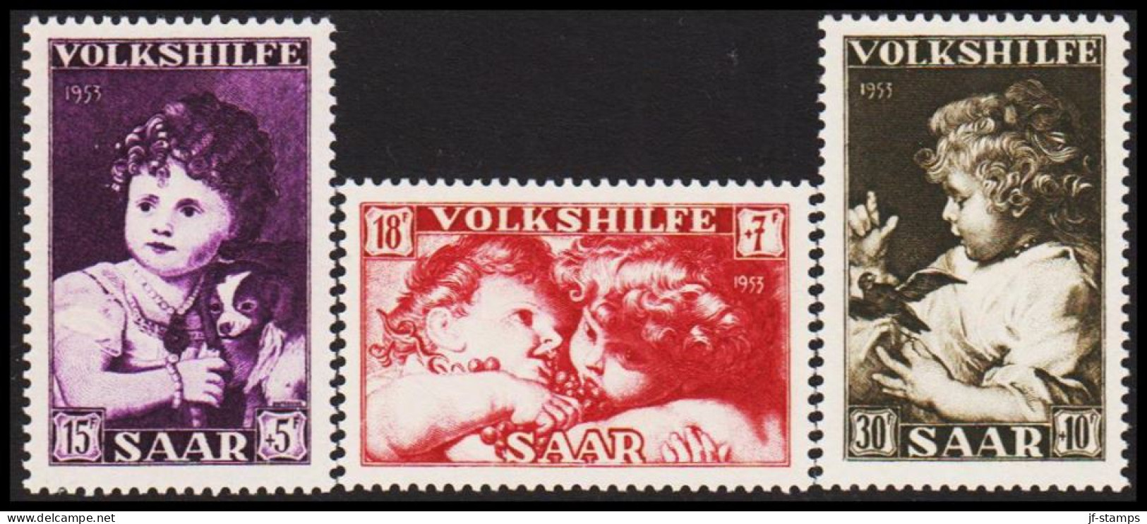 1953. SAAR. VOLKSHILFE.  Complete Set. NEVER Hinged. Beautiful Set.  (Michel 344-346) - JF544476 - Ungebraucht