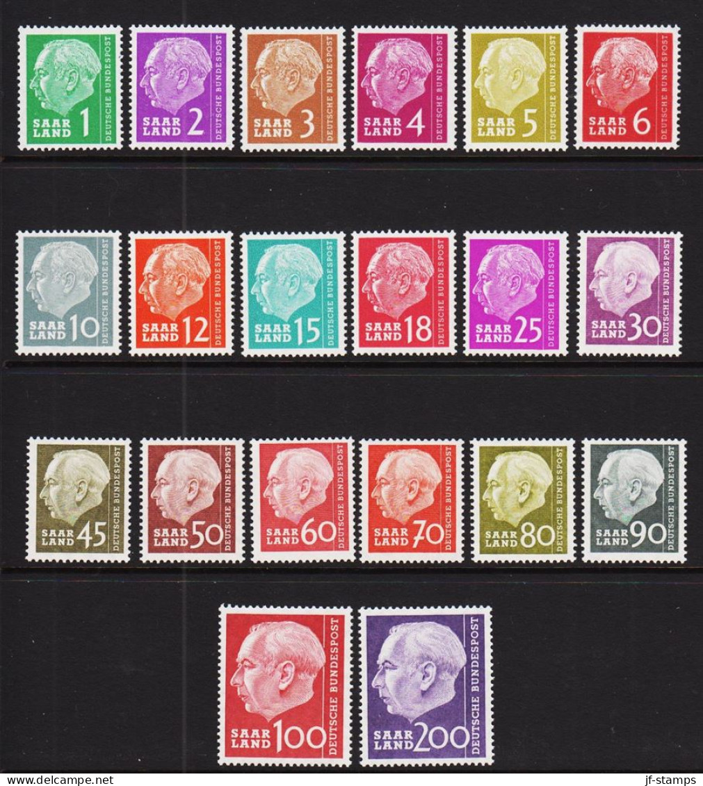 1957. SAAR. Heuss Complete Set. NEVER Hinged.  (Michel 380-399) - JF544481 - Ungebraucht