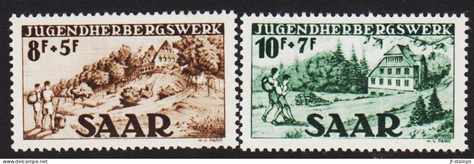 1949. SAAR. JUGENDHERBERGSWERK Complete Set. NEVER Hinged.  (Michel 262-263) - JF544483 - Ungebraucht