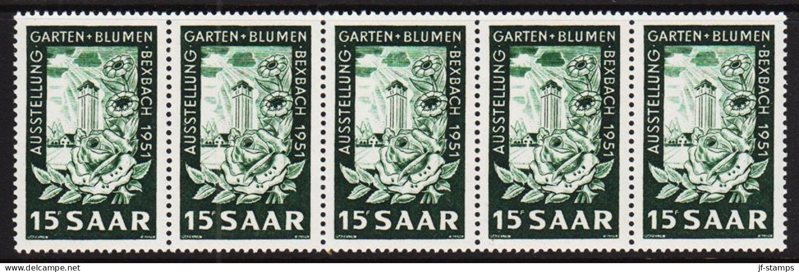 1951. SAAR. Ausstellung „Garten Und Blumen Im Sozialen Wohnungsbau Des Saarlandes“, Mittelbex... (Michel 307) - JF544484 - Unused Stamps