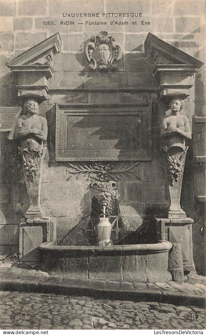 FRANCE - Riom - Fontaine D'Adam Et D'Eve - Carte Postale Ancienne - Riom