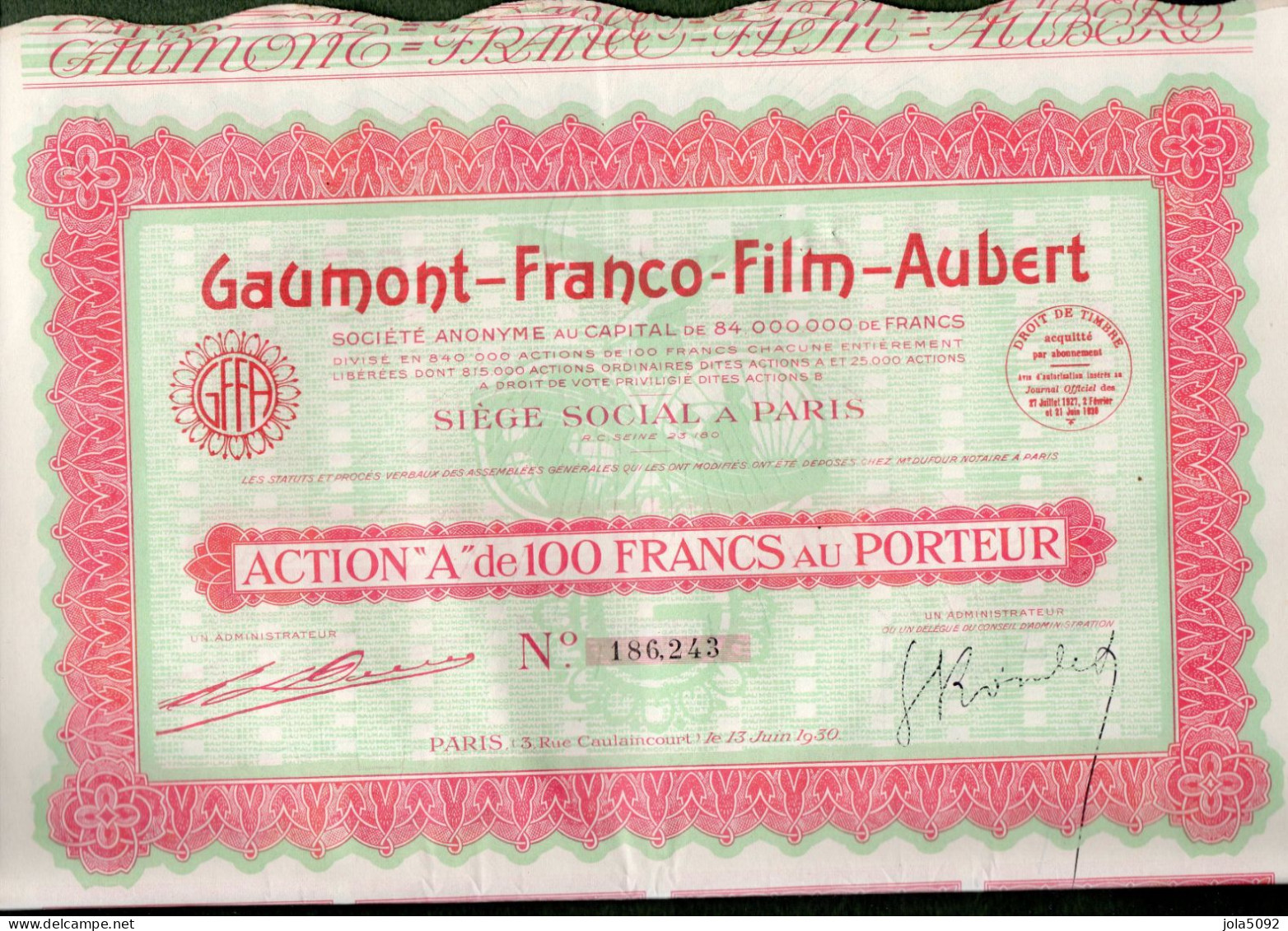 ACTION - GAUMONT-Franco-Film-Aubert - Kino & Theater