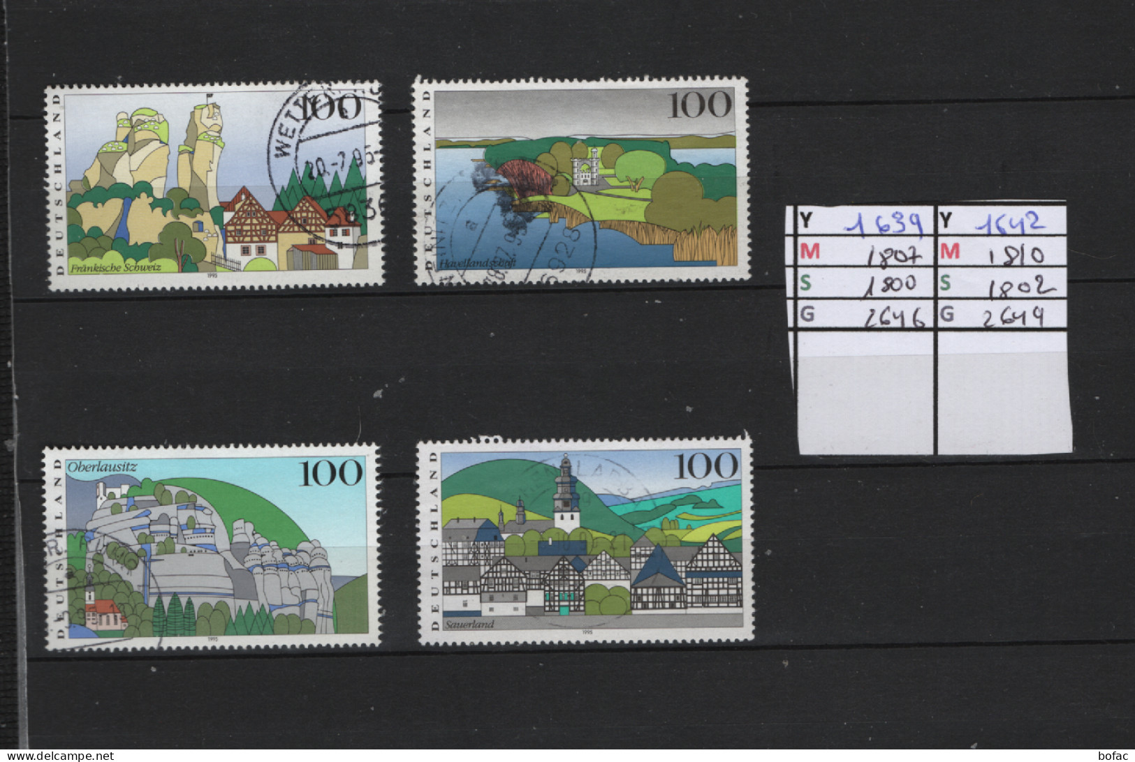 PRIX F. Obl 1639 A 1642 YT 1807 1810 MIC 1800 1802 SCO 2646 2649 GIB Images De L'Allemagne  1995  75/12 - Used Stamps