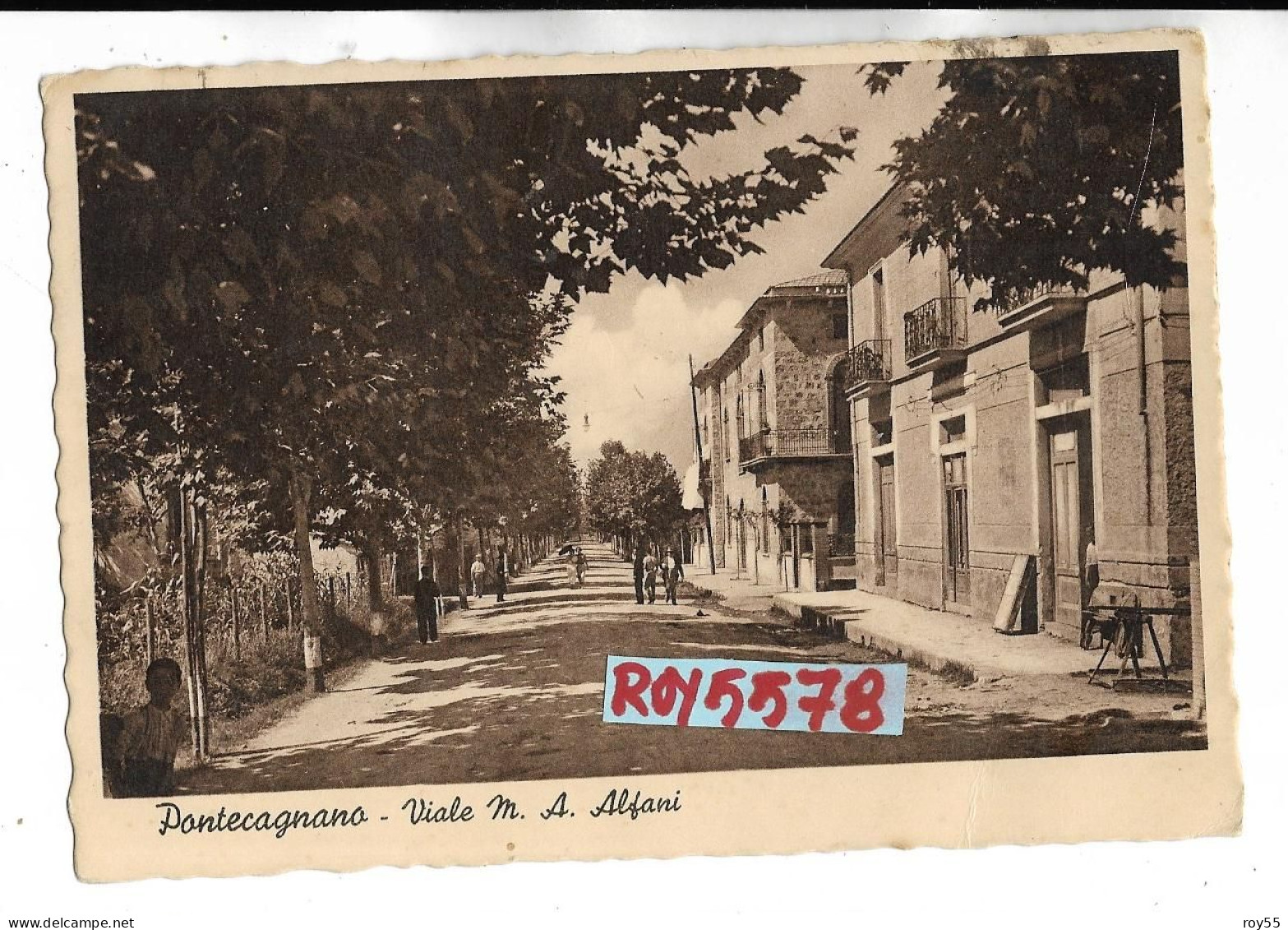 Campania-salerno-pontecagnano Viale Alfani Animatissima Panoramica Veduta Viale Anni 40 (v.retro) - Otros & Sin Clasificación