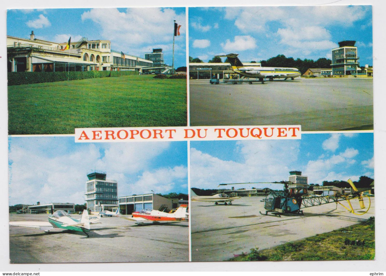 Aéroport Du Touquet Hélicoptère Avion Helicopter Airport British Caledonian Airplane - Aerodrome