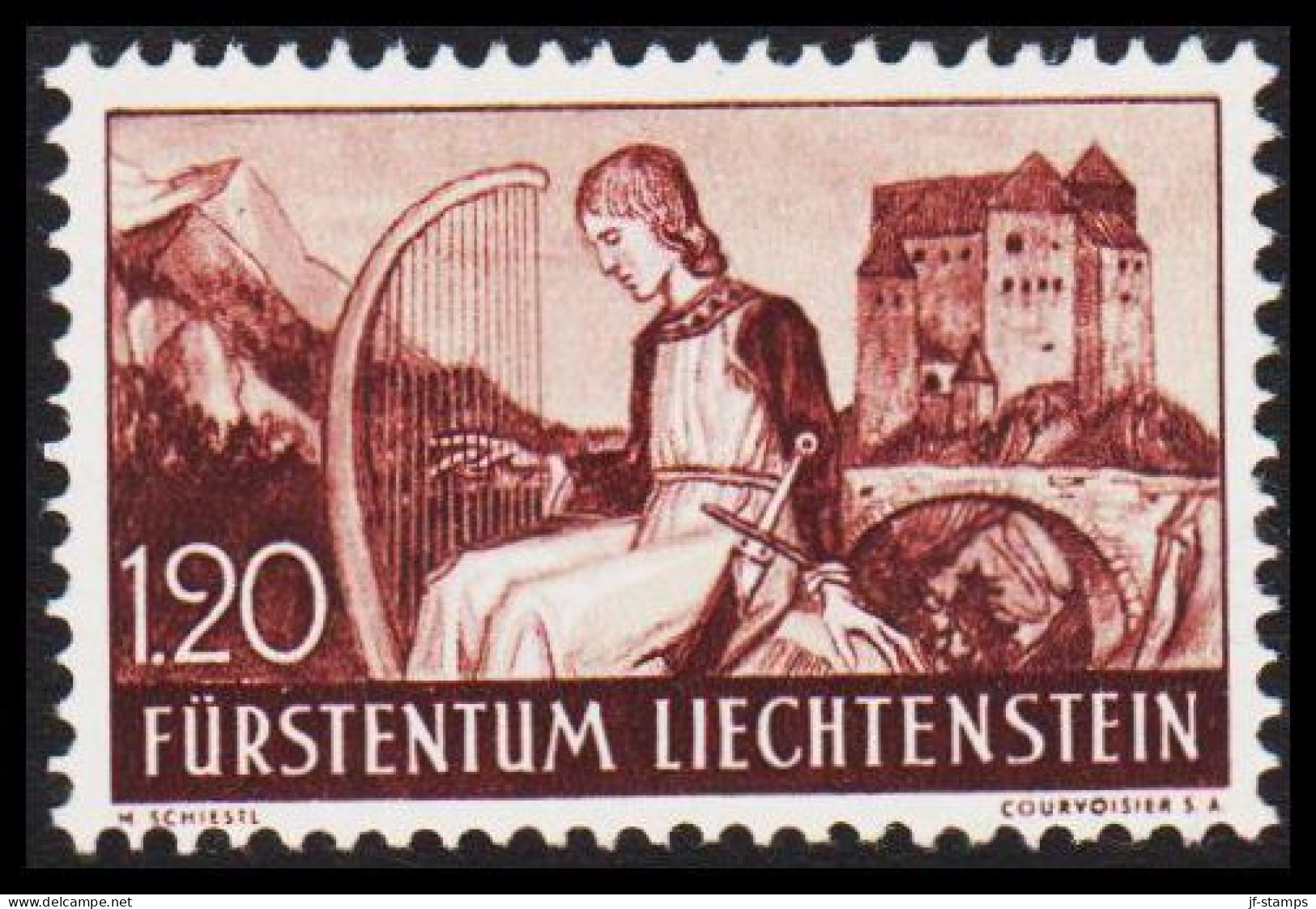 1937-1938. LIECHTENSTEIN. Landscapes And Castles. 1.20 Fr. Never Hinged. (Michel 168) - JF544575 - Nuovi
