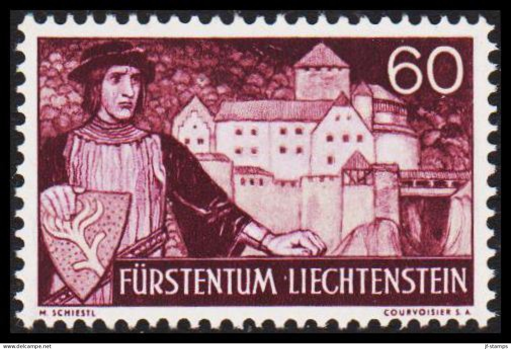 1937-1938. LIECHTENSTEIN. Landscapes And Castles. 60 Rp. Never Hinged. (Michel 165) - JF544577 - Ungebraucht