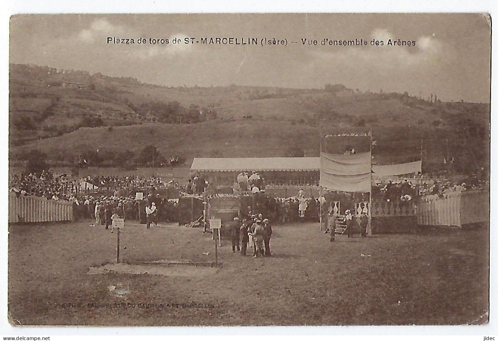 CPA 38 Rare Saint Marcellin Plazza De Toros Corrida Près Vinay St Vérand Roybon Chatte La Sône Hilaire Du Rosier Sauveur - Saint-Marcellin